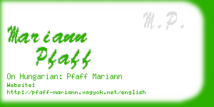mariann pfaff business card